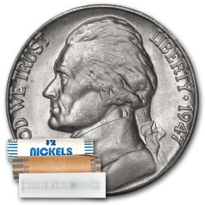 1947-D Jefferson Nickel 40-Coin Roll BU