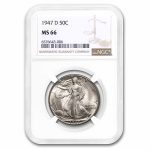 1947-D Walking Liberty Half Dollar MS-66 NGC