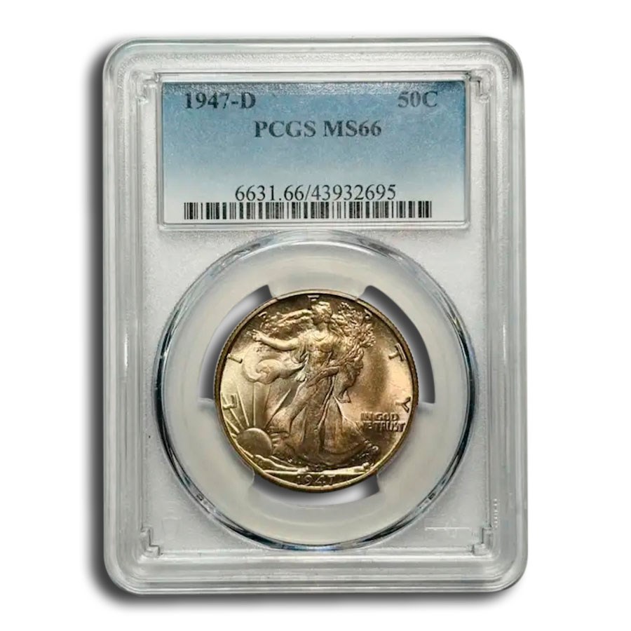 1947-D Walking Liberty Half Dollar MS-66 PCGS