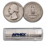 1947-D Washington Quarter 40-Coin Roll Avg Circ