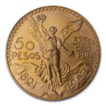 1947 Mexico Gold 50 Pesos BU (New Dies Restrike)