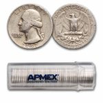 1947-S Washington Quarter 40-Coin Roll Avg Circ