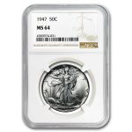 1947 Walking Liberty Half Dollar MS-64 NGC
