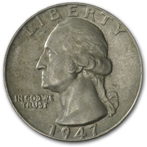 1947 Washington Quarter AU