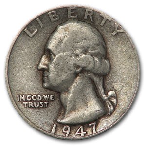 1947 Washington Quarter Good/XF