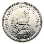 1948-1950 South Africa Silver 5 Shillings George VI XF