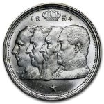 1948-1954 Belgium 100 Francs Four Kings BU