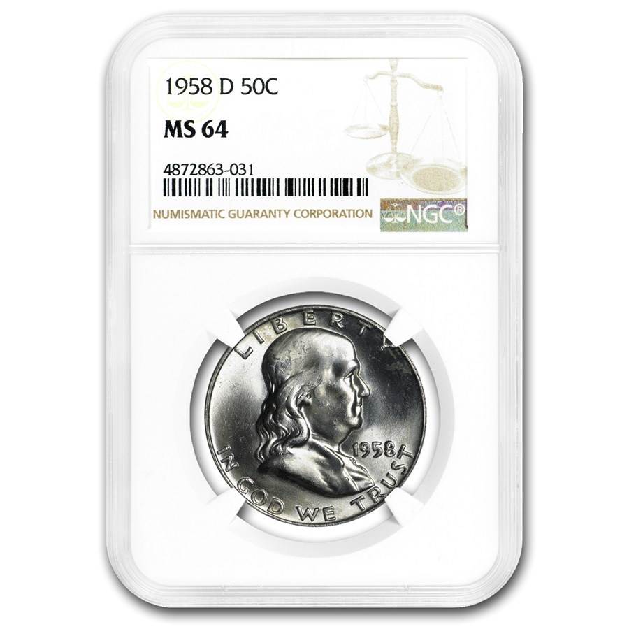 1948-1963 Franklin Half Dollar MS-64 NGC (Random)