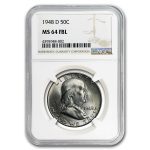1948-D Franklin Half Dollar MS-64 NGC (FBL)