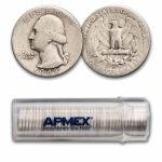 1948-D Washington Quarter 40-Coin Roll Avg Circ