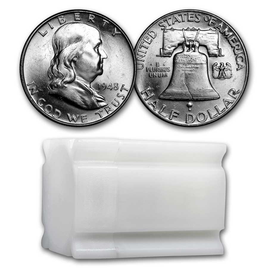 1948 Franklin Half Dollar 20-Coin Roll BU