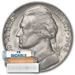 1948 Jefferson Nickel 40-Coin Roll BU