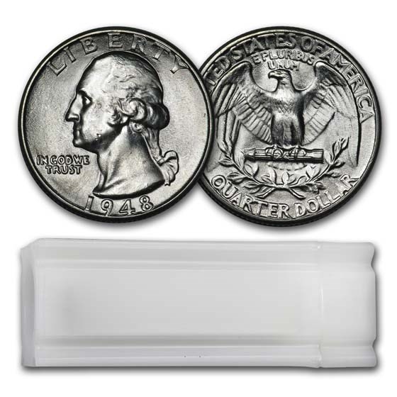 1948 Washington Quarter 40-Coin Roll BU