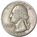 1948 Washington Quarter Good/XF