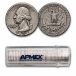 1949-D Washington Quarter 40-Coin Roll Avg Circ