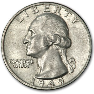 1949-D Washington Quarter AU