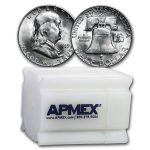 1949-S Franklin Half Dollar 20-Coin Roll BU
