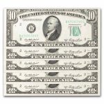1950-A (B-New York) $10 FRN CU (Fr#2011-B) 8 consecutive