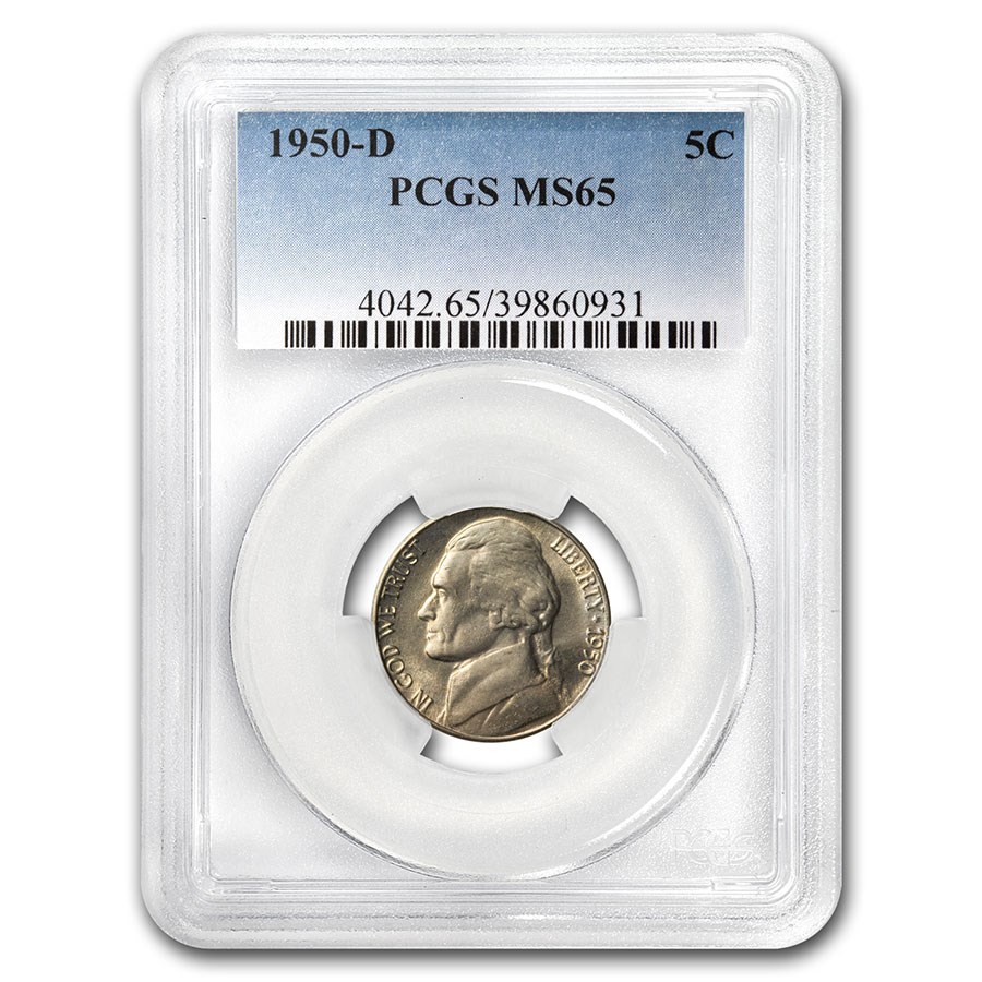 1950-D Jefferson Nickel MS-65 PCGS