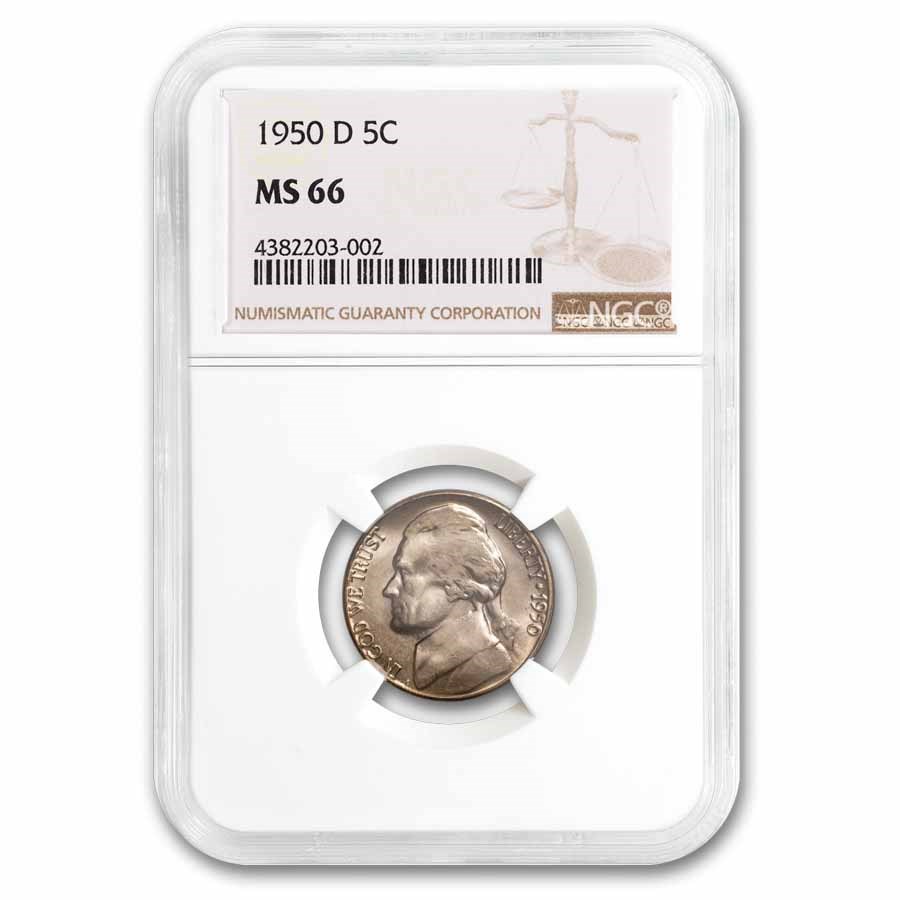1950-D Jefferson Nickel MS-66 NGC