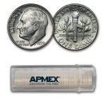 1950-D Roosevelt Dime 50-Coin Roll BU