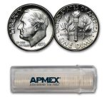 1950 Roosevelt Dime 50-Coin Roll BU