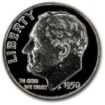 1950 Roosevelt Dime Gem Proof