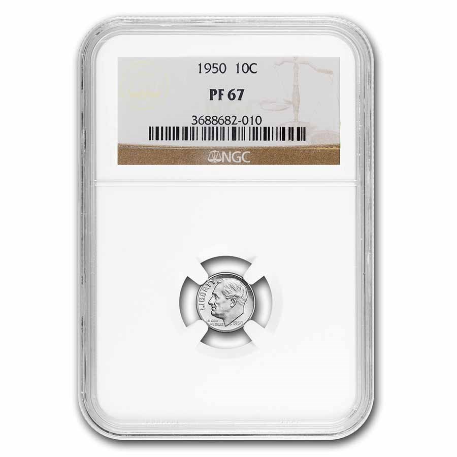 1950 Roosevelt Dime PF-67 NGC