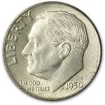1950-S Roosevelt Dime AU