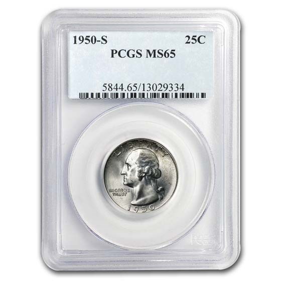 1950-S Washington Quarter MS-65 PCGS