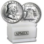 1951-D Franklin Half Dollar 20-Coin Roll BU