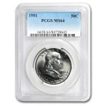 1951 Franklin Half Dollar MS-64 PCGS
