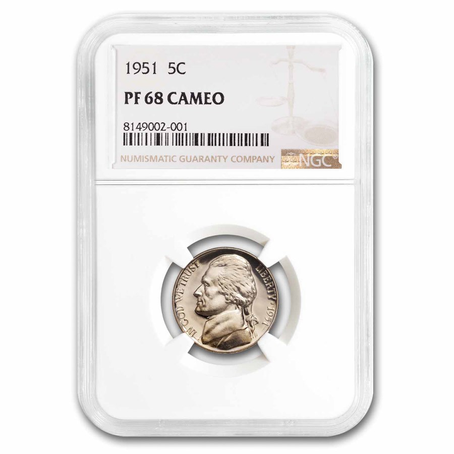 1951 Jefferson Nickel PF-68 Cameo NGC
