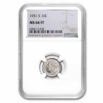 1951-S Roosevelt Dime MS-66 NGC (FT)