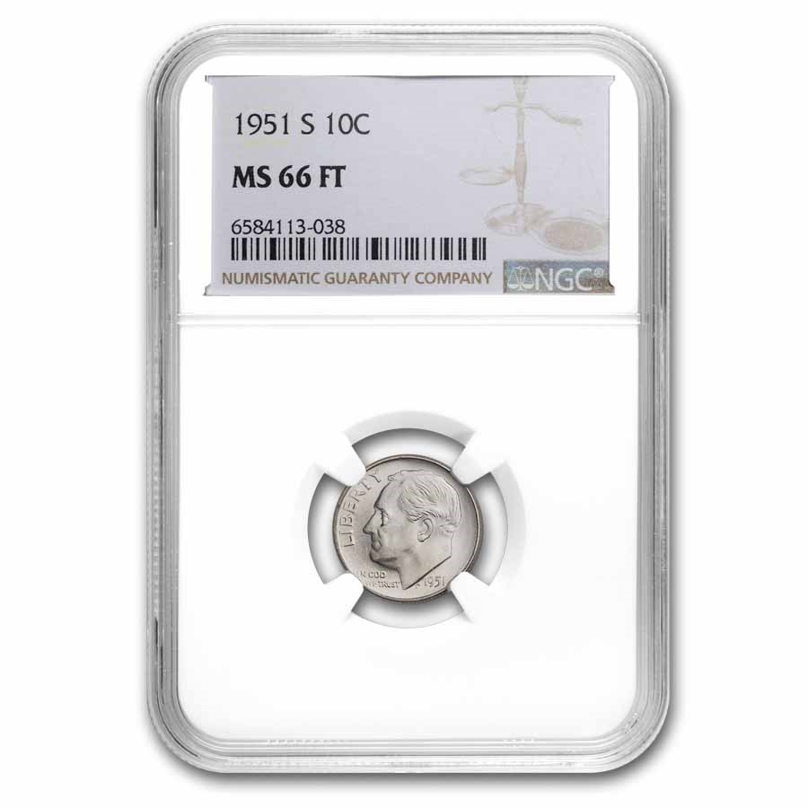 1951-S Roosevelt Dime MS-66 NGC (FT)