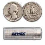 1951 Washington Quarter 40-Coin Roll Avg Circ