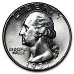 1951 Washington Quarter BU