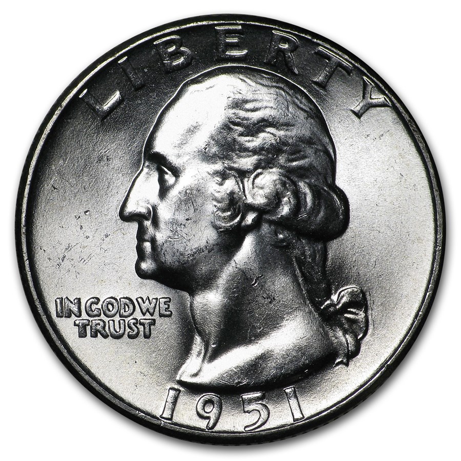 1951 Washington Quarter BU