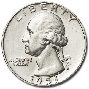 1951 Washington Quarter Gem Proof