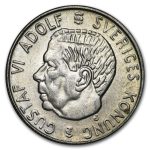 1952-1968 Sweden Silver 1 Krona AU/BU