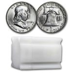 1952-D Franklin Half Dollar 20-Coin Roll BU