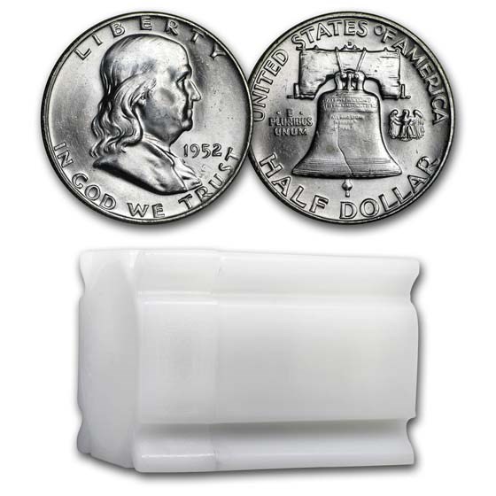 1952-D Franklin Half Dollar 20-Coin Roll BU
