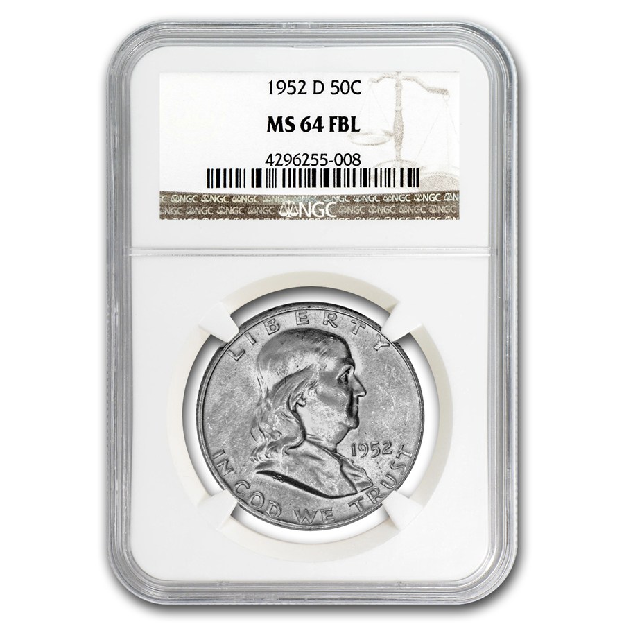 1952-D Franklin Half Dollar MS-64 NGC (FBL)