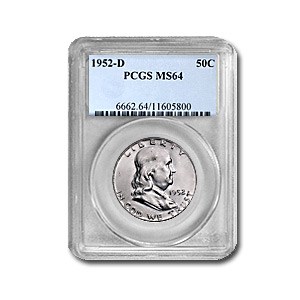 1952-D Franklin Half Dollar MS-64 PCGS