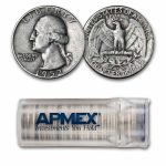 1952-D Washington Quarter 40-Coin Roll Avg Circ