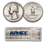 1952-D Washington Quarter 40-Coin Roll BU