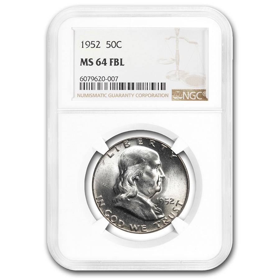 1952 Franklin Half Dollar MS-64 NGC (FBL)