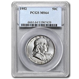 1952 Franklin Half Dollar MS-64 PCGS