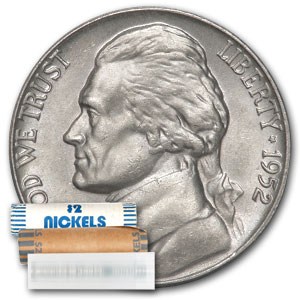1952 Jefferson Nickel 40-Coin Roll BU