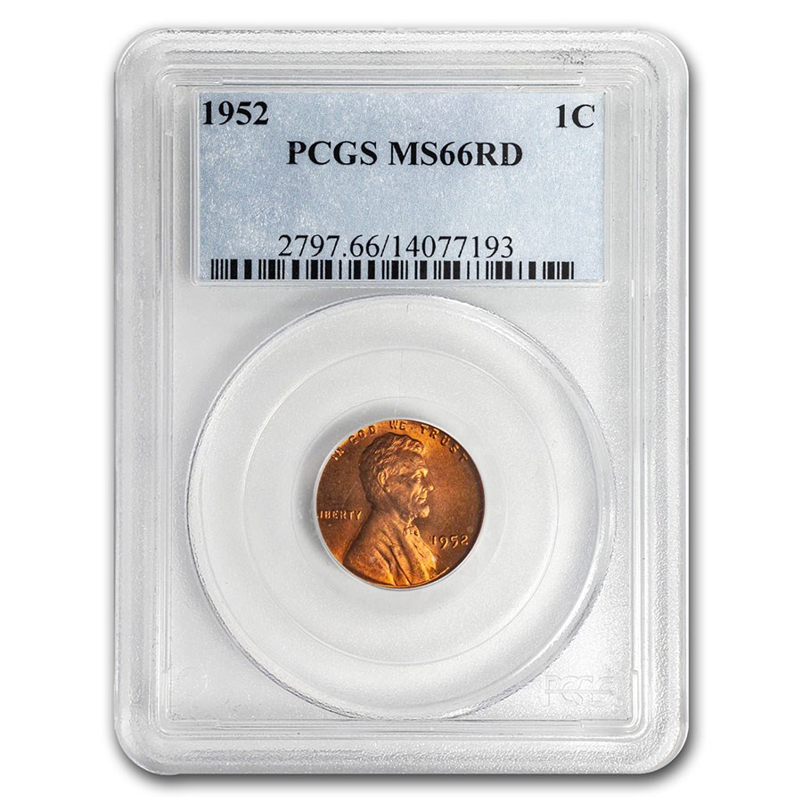 1952 Lincoln Cent MS-66 PCGS (Red)